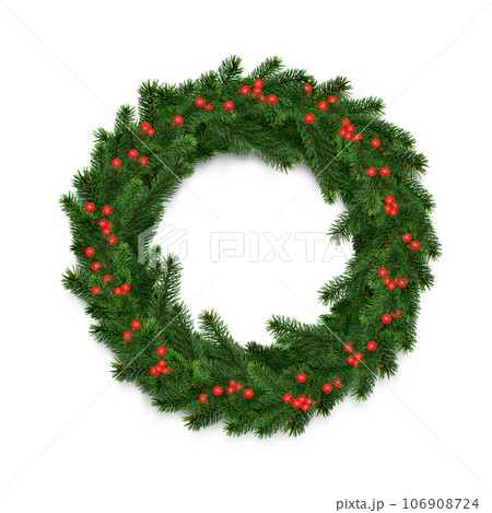 クリスマスリース イラスト リアル 106908724