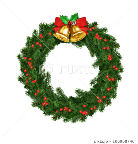 クリスマスリース イラスト リアル 106908740