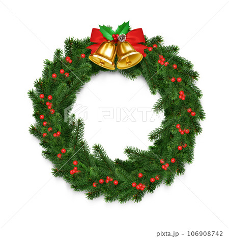 クリスマスリース イラスト リアル 106908742