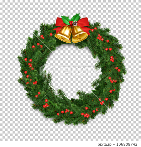 クリスマスリース イラスト リアル 106908742