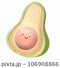 a slice of avocado isolated on a white background 106908866
