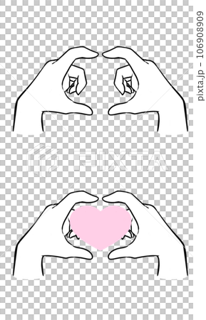 手でハートを作るシンプルなイラスト 手でハートを作るシンプルなイラスト 106908909