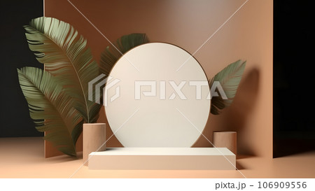 Empty space podium for product placement, neural network generated image 106909556