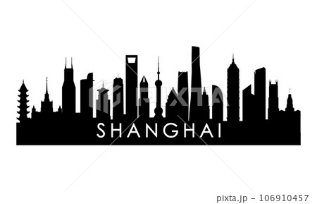 Shanghai skyline silhouette. Shanghai skyline silhouette. 106910457