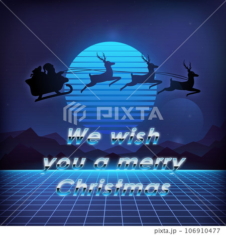 Christmas illustration in cyberpunk style. 106910477