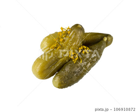 Pickled cucumbers  on white 106910872