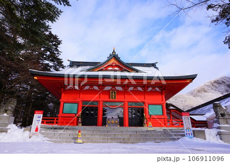 赤城神社　拝殿　群馬県　赤城山　大洞赤城神社　冬　 106911096