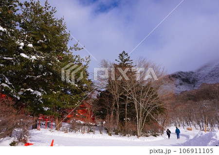 赤城神社 群馬県 赤城山 大洞赤城神社 啄木鳥橋 冬 赤城神社 群馬県 赤城山 大洞赤城神社 啄木鳥橋 冬 106911105