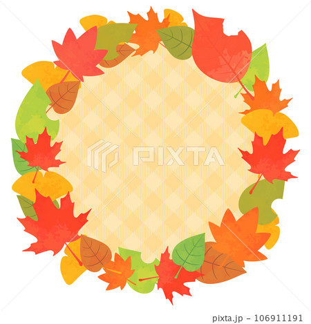 カラフルな秋の葉っぱフレーム_正方形4_内側背景 カラフルな秋の葉っぱフレーム_正方形4_内側背景 106911191