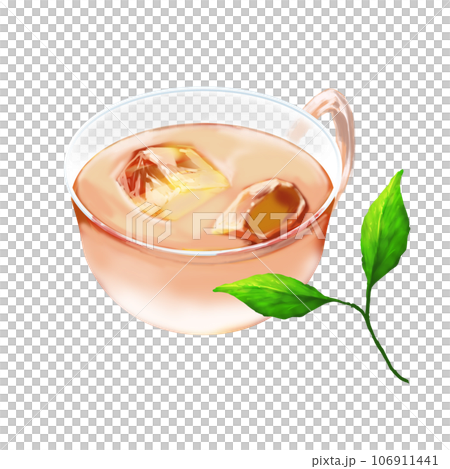 アイスカフェオレと葉 106911441