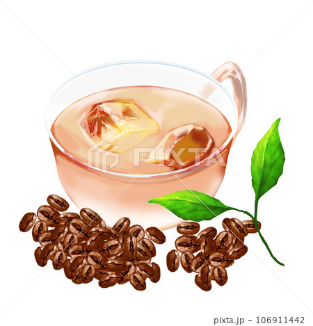 アイスカフェオレと葉 106911442