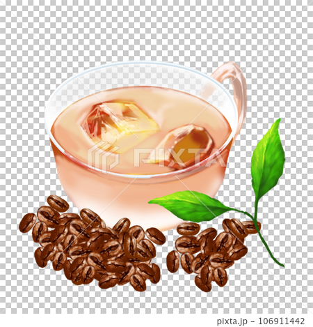 アイスカフェオレと葉 106911442