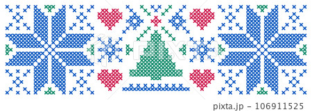 Christmas pattern in cross stitch style 106911525