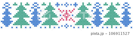 Christmas pattern in cross stitch style Christmas pattern in cross stitch style 106911527