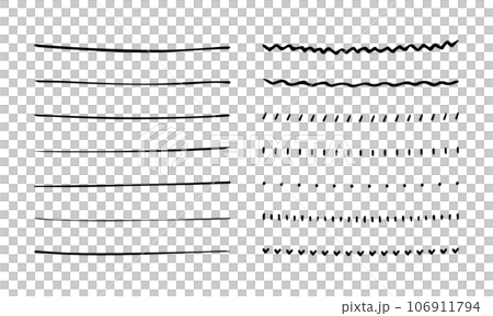 イラスト素材：ライン素材のあしらい　手書きのシンプルでかわいい罫線. simple hand 106911794