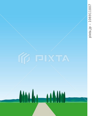 ヴァル・ドルチャ　val　d'orcia　トスカーナ　toscana　イタリア　糸杉　夏 106911807