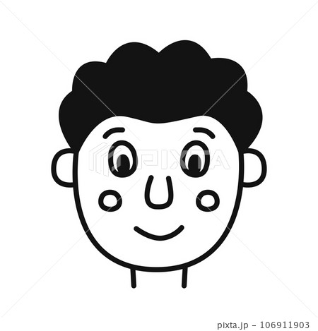 Doodle portrait young man. Hand drawn person avatar. Vector illustration isolated on white background. Doodle portrait young man. Hand drawn person avatar. Vector illustration isolated on white background. 106911903