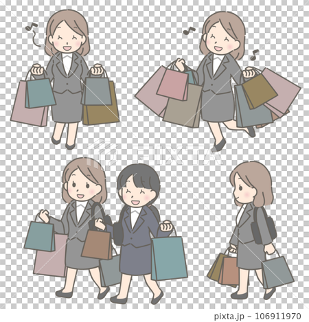 年輕女子購物（套裝） 106911970