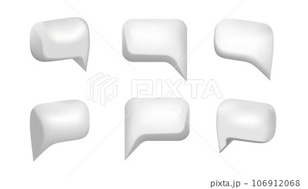 White 3d bubble speeches set vector illustration design. 106912068