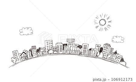 街並みのスケッチ　シンプルイラスト 106912173