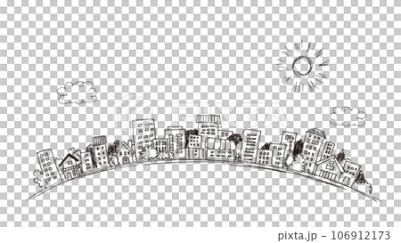 街並みのスケッチ　シンプルイラスト 106912173