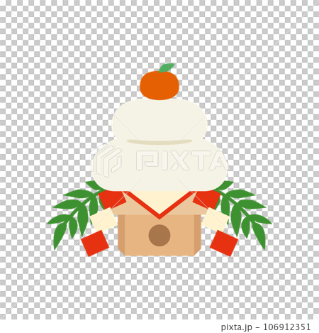 Illustration of a simple kagami mochi Illustration of a simple kagami mochi 106912351