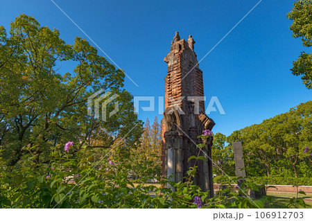 長崎 平和公園 浦上天主堂遺壁 106912703