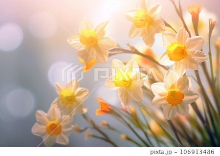 Beautiful spring summer flowers on soft backrgound Beautiful spring summer flowers on soft backrgound 106913486