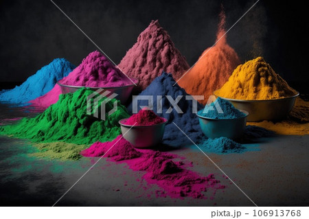 Colorful piles of paint Generative AI 106913768