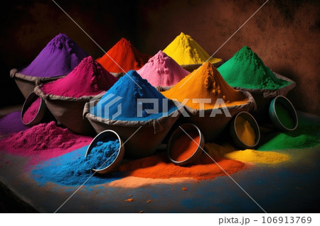 Colorful piles of paint Generative AI 106913769