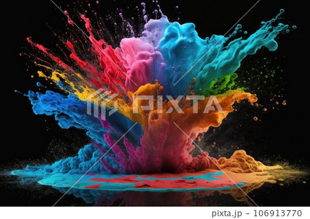Colorful powder explosion Generative AI 106913770