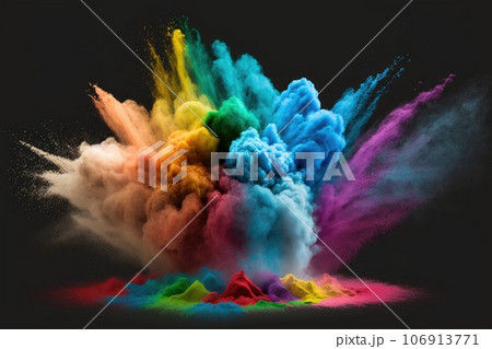 Colorful powder explosion Generative AI 106913771