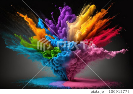 Colorful powder explosion Generative AI 106913772
