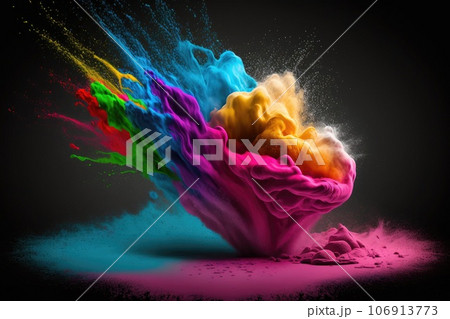 Colorful powder explosion Generative AI 106913773