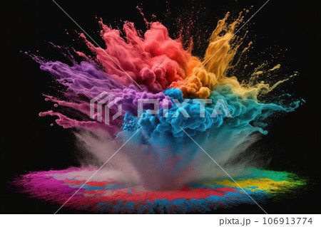 Colorful powder explosion Generative AI 106913774