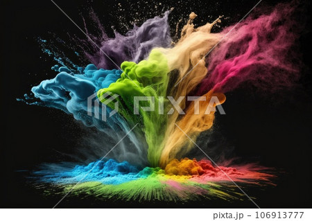 Colorful powder explosion Generative AI 106913777