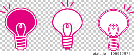 Light bulb icon 3 types set_01_pink Light bulb icon 3 types set_01_pink 106913972
