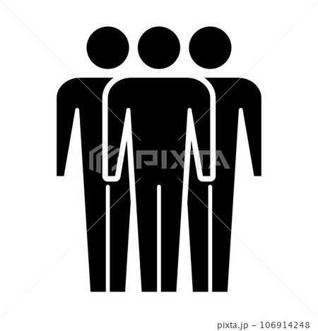 Leadership icon vector group of people and leader symbol in glyph pictogram illustration 106914248