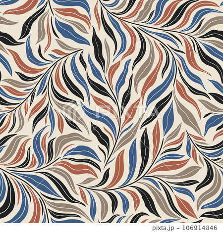 Seamless pattern with colorful leaves 106914846