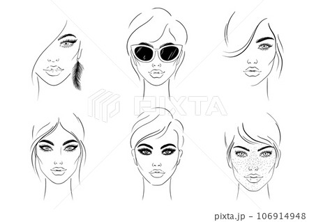 Collection of female portraits 106914948