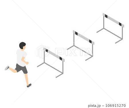 ハードルを跳ぶ男性・アイソメトリック 106915270