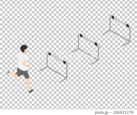 ハードルを跳ぶ男性・アイソメトリック 106915270