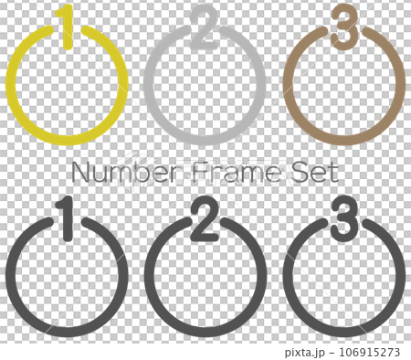編號，簡單的圓形框架圖標集 106915273