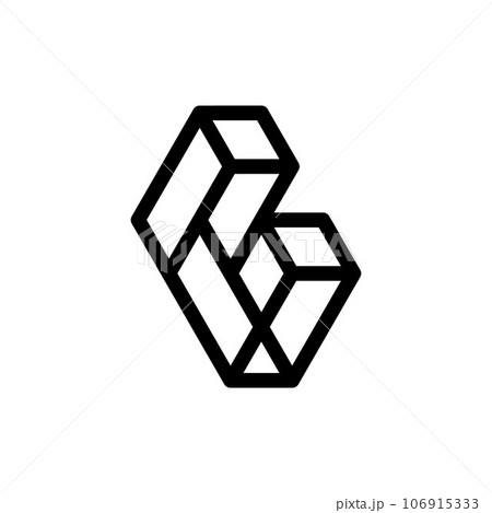 Letter b block geometric line illustration design 106915333