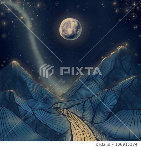 Blue galaxy and the milky way 106915374