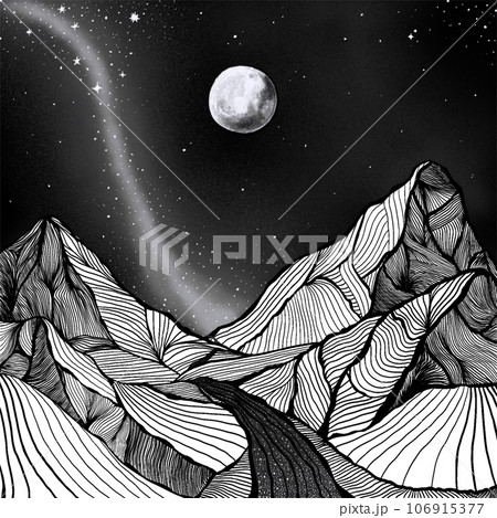 illustration milky way mountain  106915377