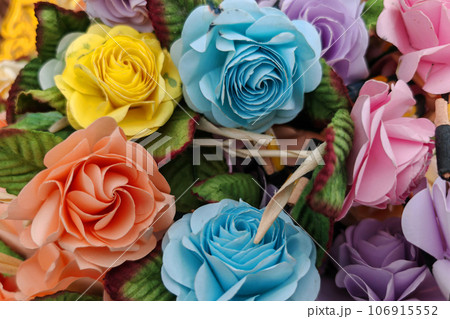 artificial rose wood flowers for Buddhist cremation funeral 106915552