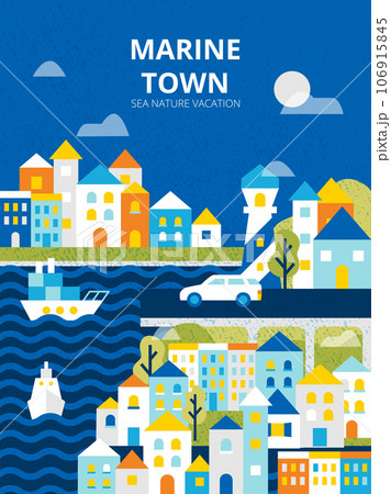 Night Marine Town Poster 106915845