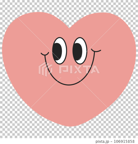cute kawaii heart groovy retro emoji emotion smiley 106915858