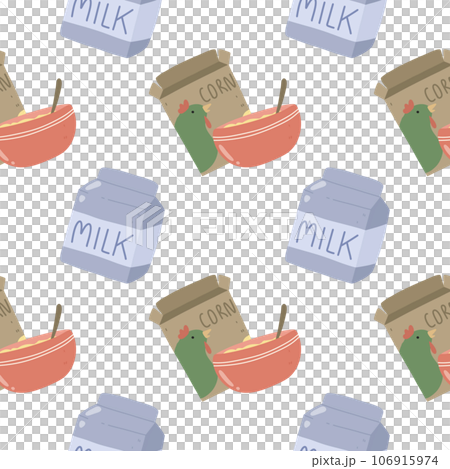 breakfast milk cereal pattern Cute Dessert Cafe for baby shower ,nursery ,wallpaper ,book cover,  fabric or other printable cover 106915974